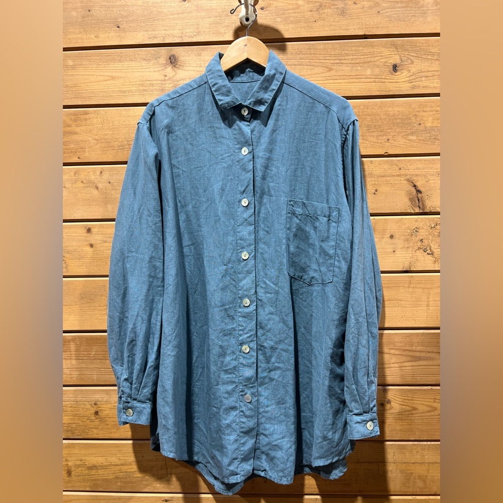 Linenshed Casual Linen Men’s Style Shirt For Women Blue Free Size XL